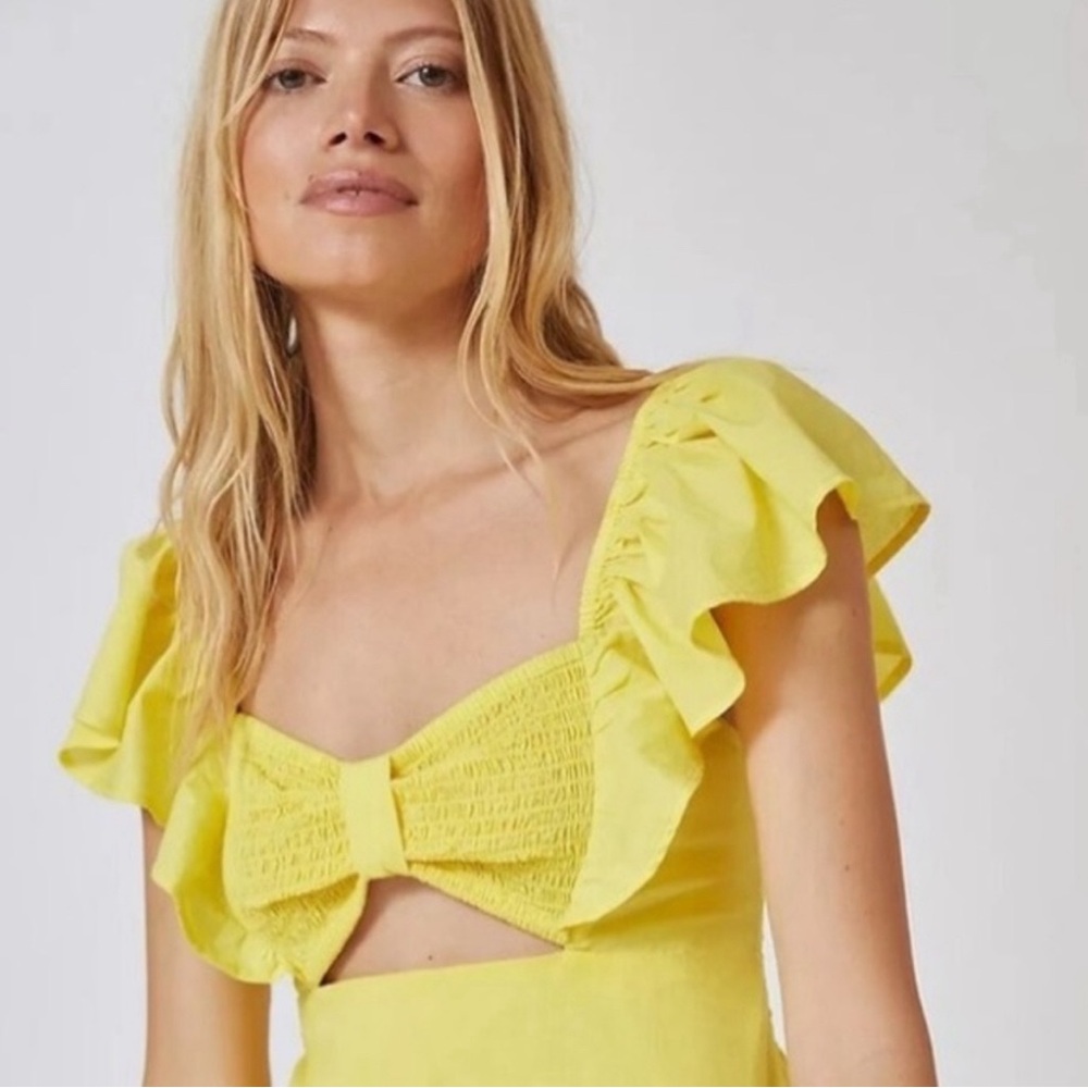 Farm Rio Yellow Short Sleeve Dress